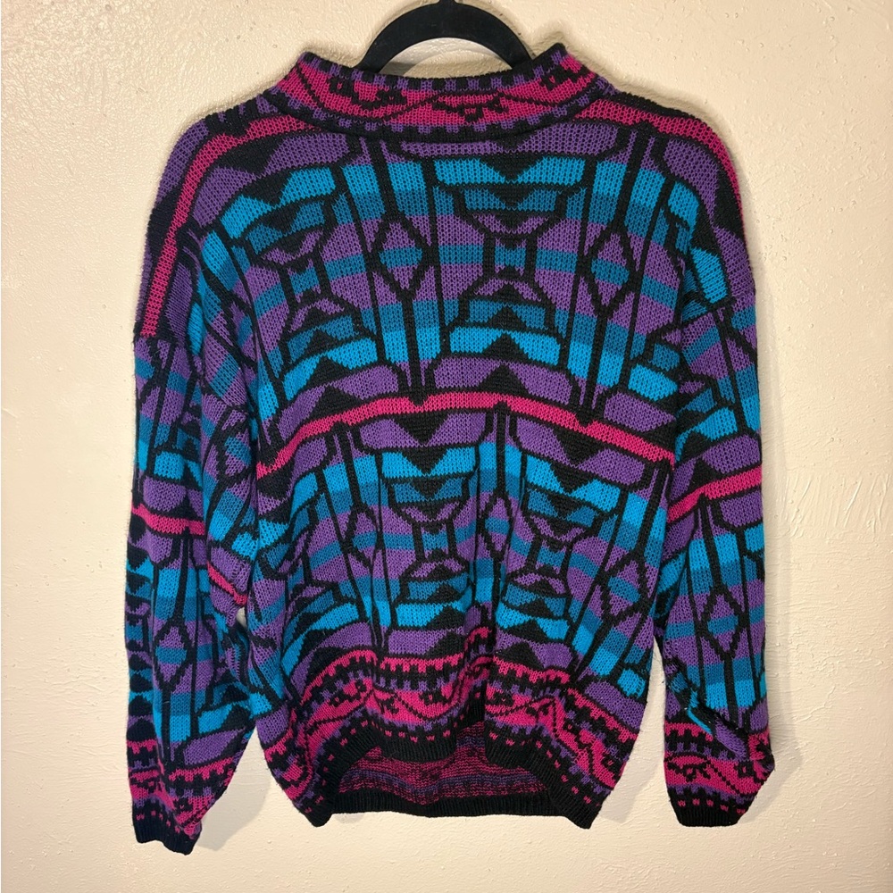 JAMENITS Vibrant Blue and Pink Sweater